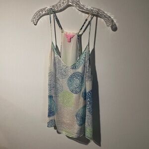 Lilly Pulitzer Silk & Metallic Top